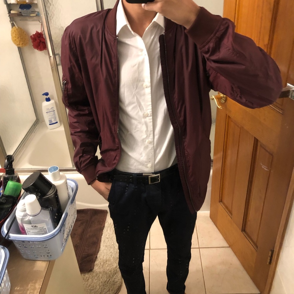 H&M Maroon Bomber Jacket